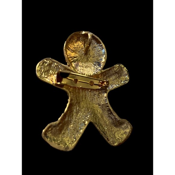 Gingerbread Man Brooch Necklace Pendant - Winter Fashion Statement Piece - Picture 6 of 7